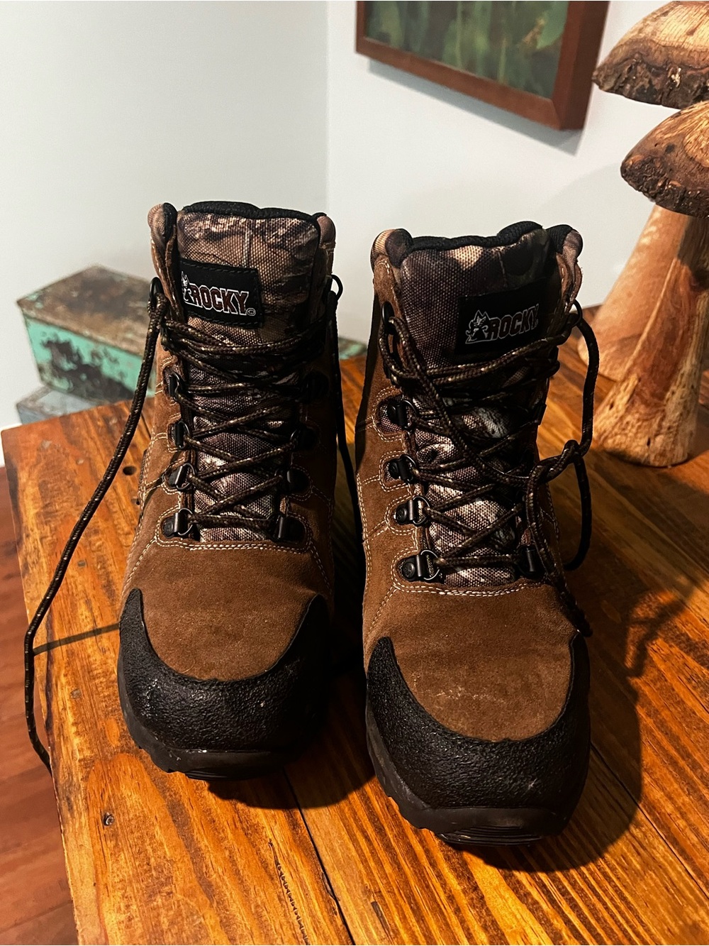 Rocky Brown and Black kids Outdoor Hunting Hiking Boots